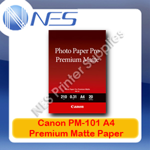Canon Genuine PM-101 A4 Premium Matte Photo Paper Pro 20 Sheets 210GSM for MG5760